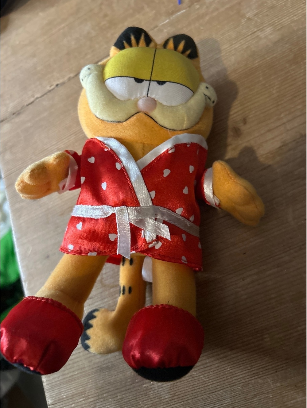 Garfield Plush Doll in Red Heart Robe